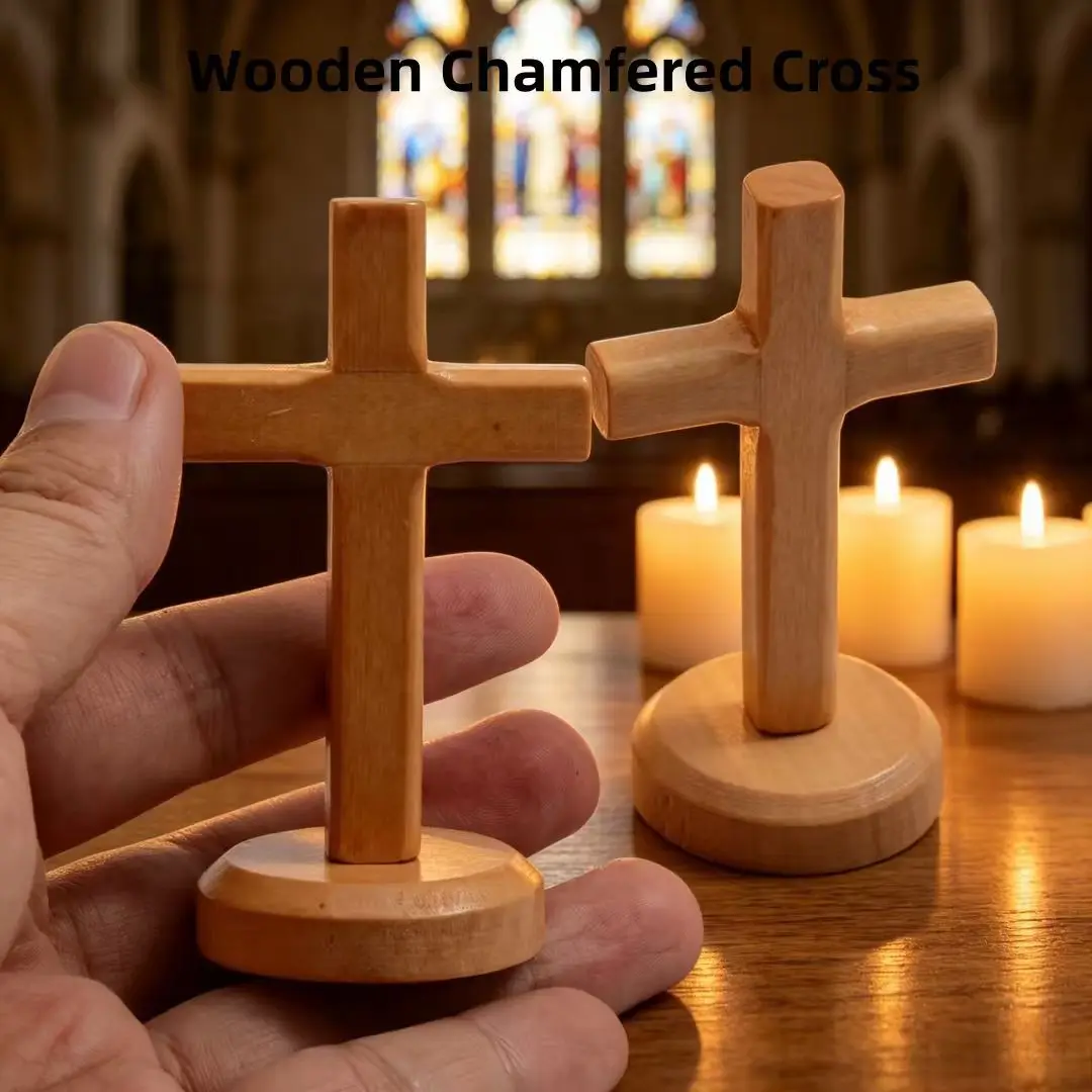 Hfd048411b1dc4193b422cd791548462eL Wholesale Wooden Cross Ornament Large Vintage Home Desktop Decor Easter Decoration Tabletop Craft Gift - Image 1