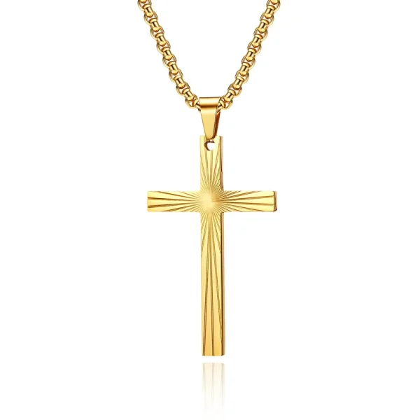 Wholesale Stainless Steel Cross Pendant Necklace Unisex Minimalist Titanium Steel Jewelry Gift