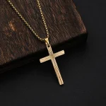 Wholesale Stainless Steel Cross Pendant Necklace Unisex Minimalist Titanium Steel Jewelry Gift - Image 3
