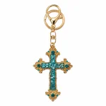 Wholesale Zinc Alloy Rhinestone Cross Keychain Key Ring Drip Oil Charm Light Luxury Gift Key Holder Accessory - Image 5