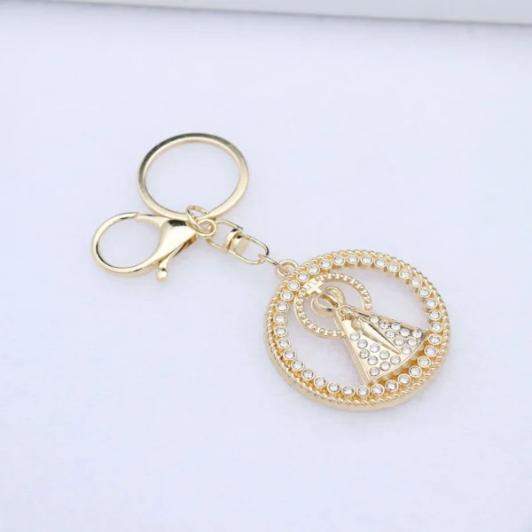 Wholesale Zinc Alloy Vintage Embossed Rose Gold Keychain Charm Keychain Key Ring Accessories Gift