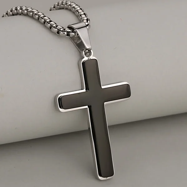 Wholesale Stainless Steel Double Layer Cross Necklace Titanium Steel Non Fading Fashion Jewelry Women Men Gift