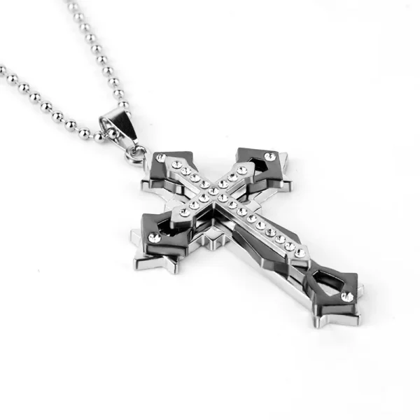 Best-selling God Men’s Necklace Dripping Oil Cross Christianity Catholic Fashion Belief Zinc Alloy Jewelry