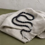 Catholic Rosary Prayer Beads 8*10mm Christ Wooden Beads Cross Jesus Saint Necklace Jewelry Christianity Easter Church Gift