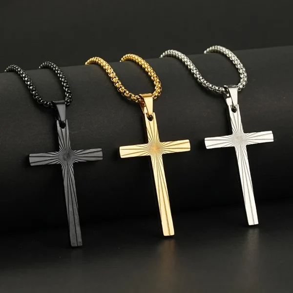 Wholesale Stainless Steel Cross Pendant Necklace Unisex Minimalist Titanium Steel Jewelry Gift