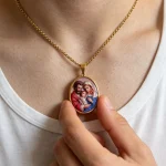 Mecrt Wholesale Stainless Steel Catholic Oval Pendant Necklace Colorful Enamel Religious Jewelry Unisex Fashion Charm - Image 4