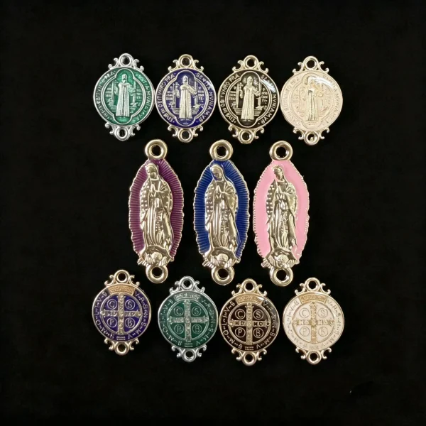 Wholesale Catholic Alloy Charm Pendant Two Hole Connector DIY Necklace Bracelet Jewelry Accessories