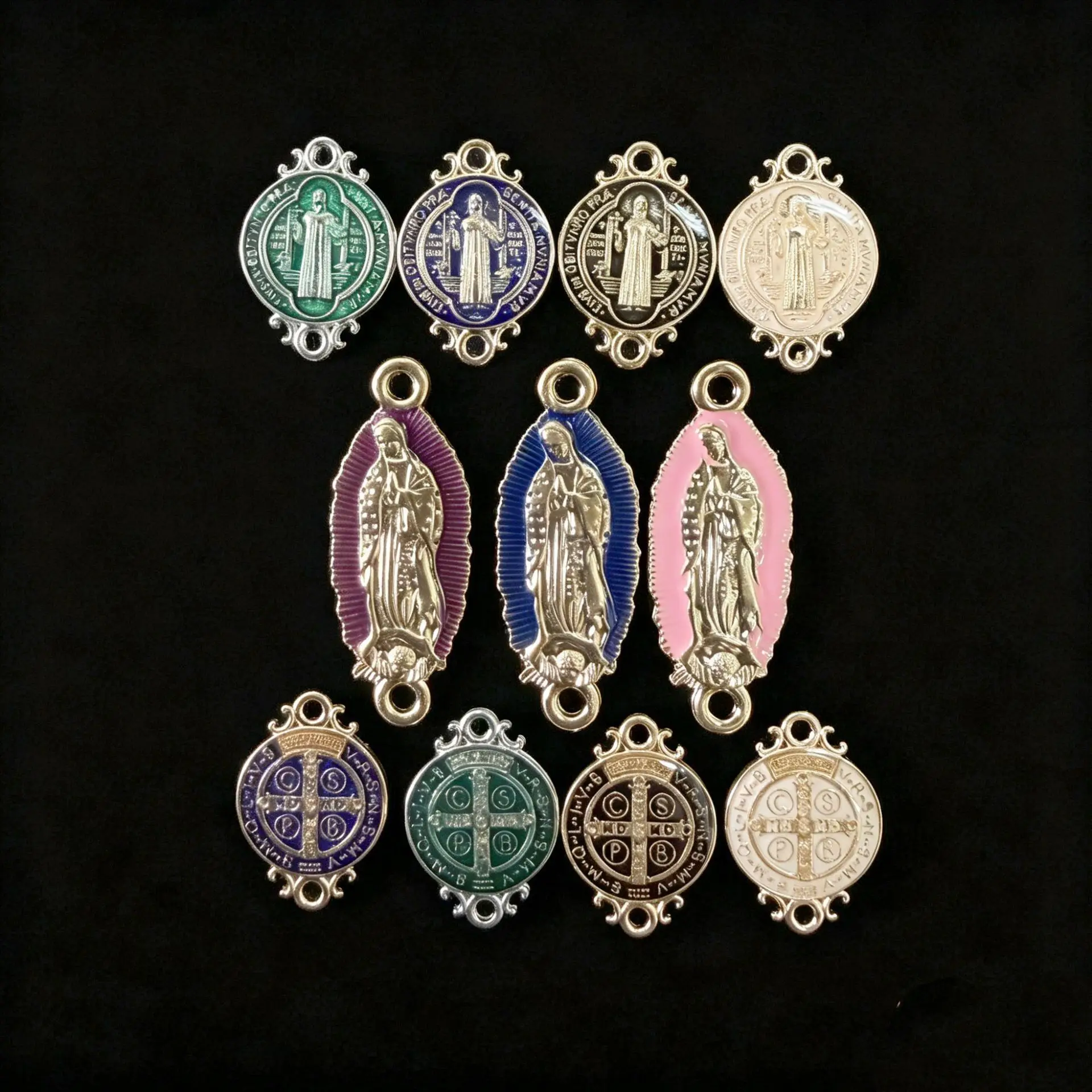H1128e8486d1a414da17410583ad9faa8A Wholesale Catholic Alloy Charm Pendant Two Hole Connector DIY Necklace Bracelet Jewelry Accessories - Image 1