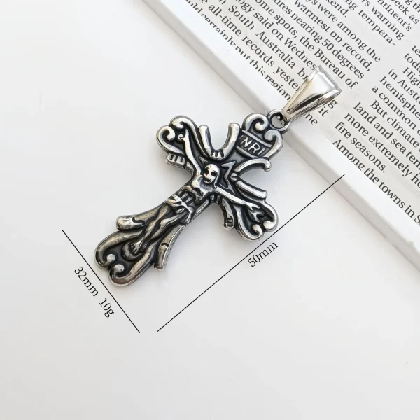 Wholesale Stainless Steel Cross Pendant Necklace Vintage Religious Jewelry Accessories Unisex DIY Gift