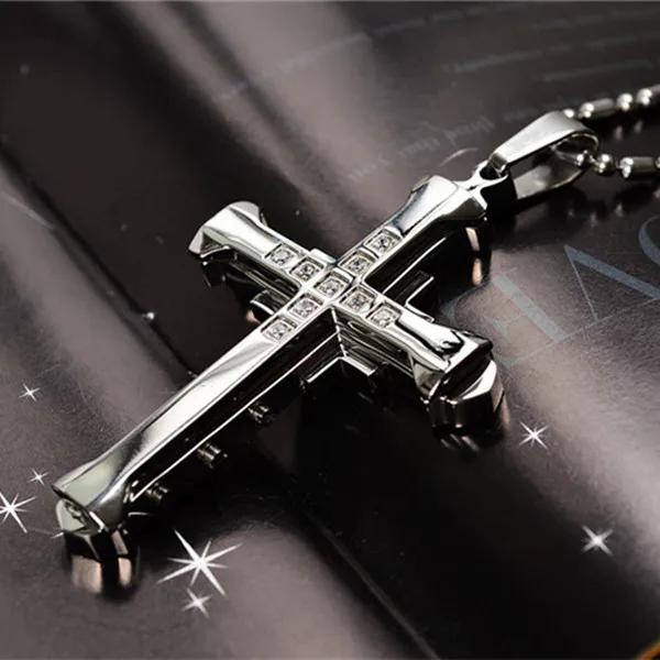 Best-selling God Men’s Necklace Dripping Oil Cross Christianity Catholic Fashion Belief Zinc Alloy Jewelry