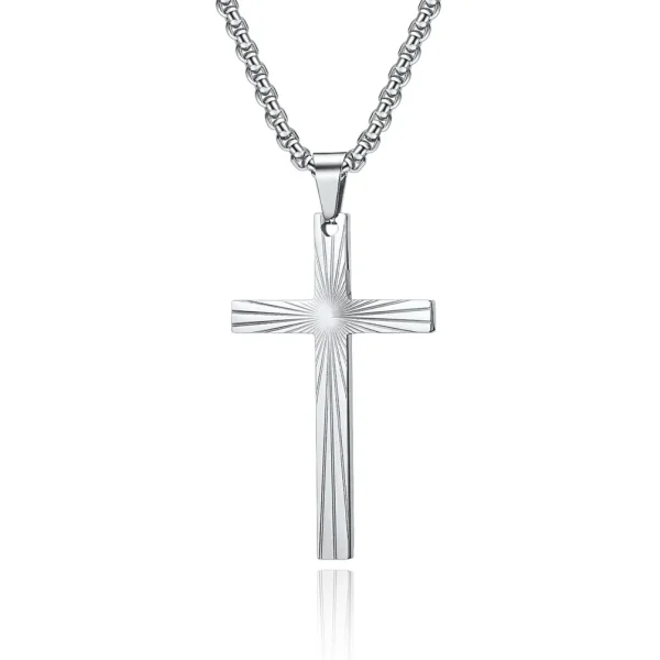 Wholesale Stainless Steel Cross Pendant Necklace Unisex Minimalist Titanium Steel Jewelry Gift