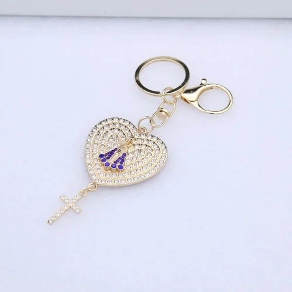 Wholesale Zinc Alloy Vintage Embossed Rose Gold Keychain Charm Keychain Key Ring Accessories Gift
