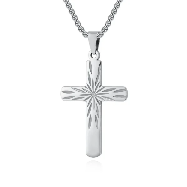Wholesale Stainless Steel Cross Pendant Necklace Men Women Unisex Minimalist Fashion Jewelry Accessories
