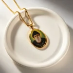 Mecrt Stainless Steel Oval Portrait Pendant Necklace Charbel Makhlouf Catholic Religious Gift - Image 6