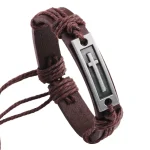 Wholesale Metal Alloy PU Leather Cross Charm Bracelet Religious Wristband Men Women Fashion Jewelry Accessories - Image 5