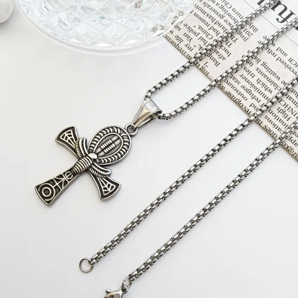 Wholesale Stainless Steel Cross Pendant Necklace Vintage Religious Jewelry Accessories Unisex DIY Gift