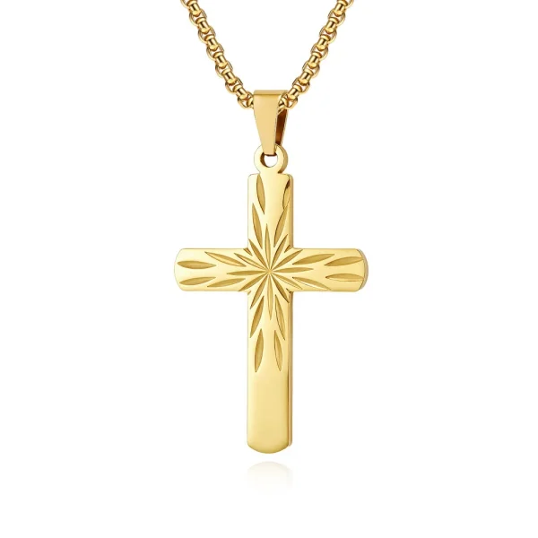 Wholesale Stainless Steel Cross Pendant Necklace Men Women Unisex Minimalist Fashion Jewelry Accessories
