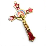 Catholic Crucifix Big Cross Pendant Metal Crafts for Home Wall Decor Engraved Angel Theme Living Room Hanging Ornaments Casting - Image 4