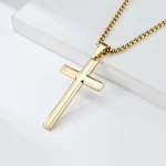 Wholesale Stainless Steel Cross Pendant Necklace Men Fashion Jewelry Titanium Steel Charm Minimalist Hip Hop Rock Accessories - Image 2