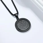 Stainless Steel Religious Pendant Necklace Exorcism St Benedict Amulet Titanium Steel Non Fading Unisex Jewelry Wholesale - Image 3