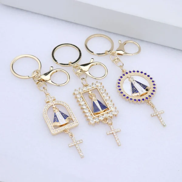 Wholesale Zinc Alloy Vintage Embossed Rose Gold Keychain Charm Keychain Key Ring Accessories Gift