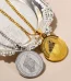 Wholesale Titanium Steel Catholic Oval Portrait Pendant Necklace Vintage Engraved Clavicle Chain Unisex DIY Jewelry Acce