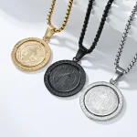 Stainless Steel Religious Pendant Necklace Exorcism St Benedict Amulet Titanium Steel Non Fading Unisex Jewelry Wholesale