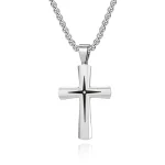 Wholesale Stainless Steel Lightning Cross Pendant Necklace Men Punk Vintage Two Tone Jewelry Gift - Image 6