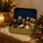 Mini Christmas Nativity Set in Tin Box