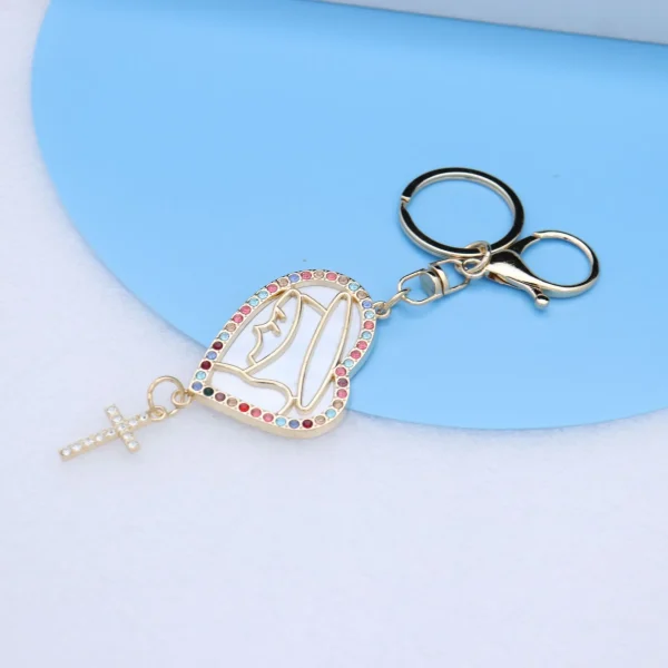 Wholesale Zinc Alloy Vintage Embossed Rose Gold Keychain Charm Keychain Key Ring Accessories Gift