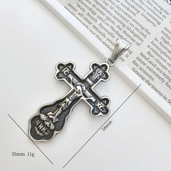Wholesale Stainless Steel Cross Pendant Necklace Vintage Religious Jewelry Accessories Unisex DIY Gift