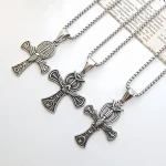 Wholesale Stainless Steel Cross Pendant Necklace Vintage Religious Jewelry Accessories Unisex DIY Gift