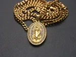 Wholesale Stainless Steel 18K Gold Plated Religious Maria Pendant Necklace Jewelry Accessories Unisex - Image 6
