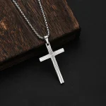 Wholesale Stainless Steel Cross Pendant Necklace Unisex Minimalist Titanium Steel Jewelry Gift - Image 2