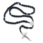Catholic Rosary Prayer Beads 8*10mm Christ Wooden Beads Cross Jesus Saint Necklace Jewelry Christianity Easter Church Gift - Image 3