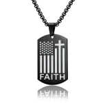 Wholesale Stainless Steel American Flag Dog Tag Pendant Necklace Men Fashion Jewelry Titanium Steel Charm Gift - Image 3