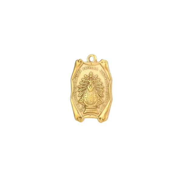 Wholesale Stainless Steel Matte Gold Embossed Key Pendant Charm Necklace Vintage Jewelry Accessories Unisex