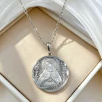 Wholesale Stainless Steel Pendant Necklace Religious Oil Painting Design Fashion Jewelry Unisex Gold Rose Gold Silver - Image 2