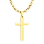 Wholesale Stainless Steel Cross Necklace Mens Religious Jewelry Gold Black Silver Color Pendant Chain Fashion Accessories - Image 3