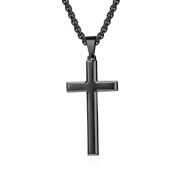 Wholesale Stainless Steel Cross Pendant Necklace Men Fashion Jewelry Titanium Steel Charm Minimalist Hip Hop Rock Access