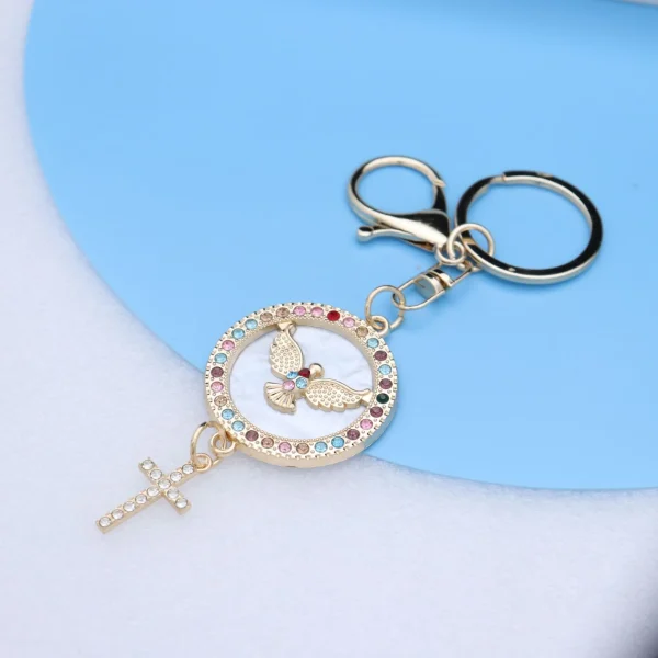 Wholesale Zinc Alloy Vintage Embossed Rose Gold Keychain Charm Keychain Key Ring Accessories Gift