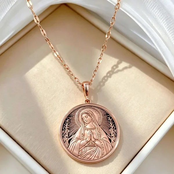 Wholesale Stainless Steel Pendant Necklace Religious Oil Painting Design Fashion Jewelry Unisex Gold Rose Gold Silver