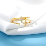 Wholesale Stainless Steel Cross Ring Double Layer Band Ring Women Fashion Jewelry Gold Color Antique Rings - Image 6