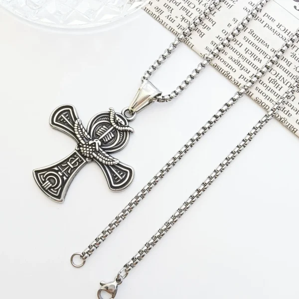 Wholesale Stainless Steel Cross Pendant Necklace Vintage Religious Jewelry Accessories Unisex DIY Gift