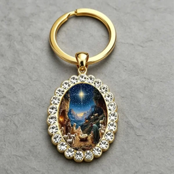 Wholesale Zinc Alloy Catholic Jesus Pattern Sticker Keychain Factory Direct Accessories