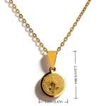 Wholesale Titanium Steel Catholic Oval Portrait Pendant Necklace Vintage Engraved Clavicle Chain Unisex DIY Jewelry Accessories - Image 4