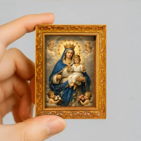 Catholic Oil Painting Fridge Magnet, Wooden Retro Refrigerator Magnet, Home Decoration Wholesale Craft Gift