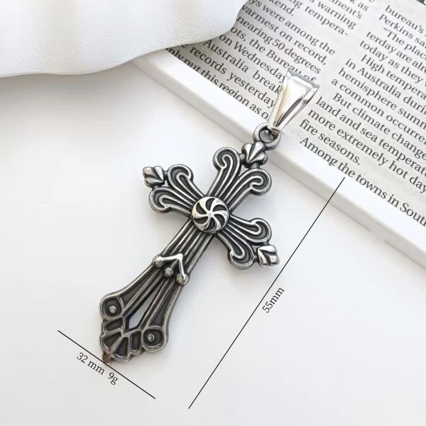 Wholesale Stainless Steel Cross Pendant Necklace Vintage Religious Jewelry Accessories Unisex DIY Gift