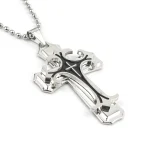 Best-selling God Men's Necklace Dripping Oil Cross Christianity Catholic Fashion Belief Zinc Alloy Jewelry - Image 4