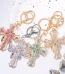Wholesale Metal Rhinestone Cross Keychain Small Keychain Charm Car Bag Key Chain Accessories Gift